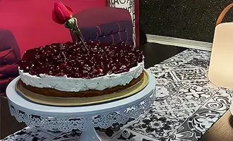 Чизкейк с вишней без выпечки (Чізкейк з вишнею без випікання)