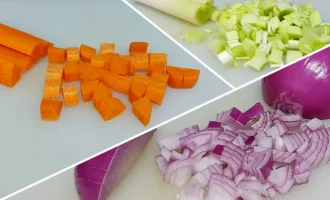 Шаг 2: Нарезка овощей (Крок 2: Нарізка овочів)