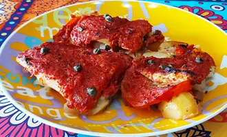 Филе трески с картошкой в духовке (Філе тріски з картоплею в духовці)