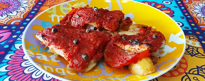 Филе трески с картошкой в духовке (Філе тріски з картоплею в духовці)