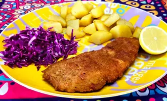 Шницель из свинины в панировке (Шніцель зі свинини в паніруванні)