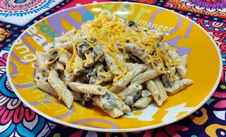 Пенне с беконом и грибами в сливочном соусе (Пенне з беконом та грибами у вершковому соусі)